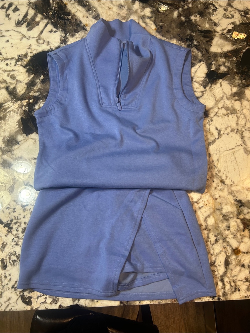 Sleeveless Mock Neck Tank with matching skort